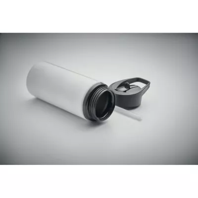 Butelka stalowa z recyklingu 500 ml ze słomką SPOT - Bialy (MO2500-06)
