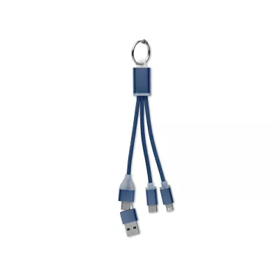 Kabel do ładowania 4 w 1 z brelokiem BLUE - Francuski Granat (MO2141-85)