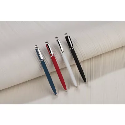 Długopis metalowy z powłoką typu soft touch ELMO - czarny (19084-02)