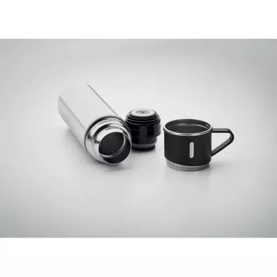 Termos dwuścienny 420 ml z kubkiem TONIA - Bialy (MO2117-06)