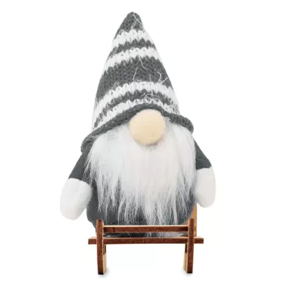 Skrzat świąteczny na drewnianych saniach FROSTY SLEIGH - Szary (CX1588-07)