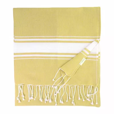 Cancun ręcznik plażowy z recyklingowanej bawełny - żółty (AP800607-02)