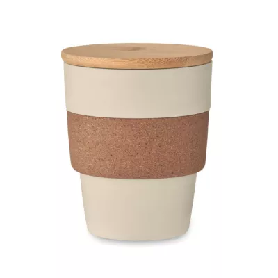 Kubek z PP z korkową opaską 300 ml GALAO - Bezowy (MO6981-13)