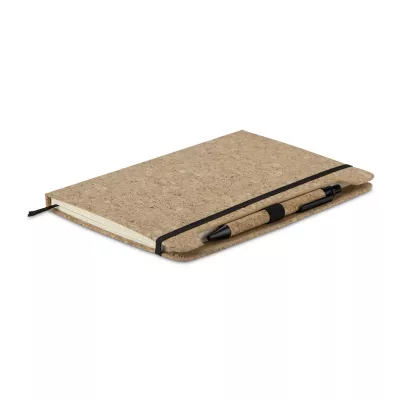 Notes z okładką z naturalnego korka SKRIP A5 - beżowy (18227-17)
