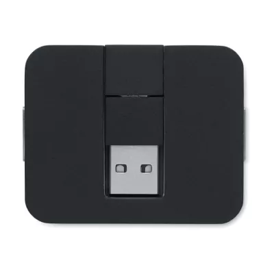 Hub USB 4-portowy z USB-C SQUARE-C - Czarny (MO2254-03)