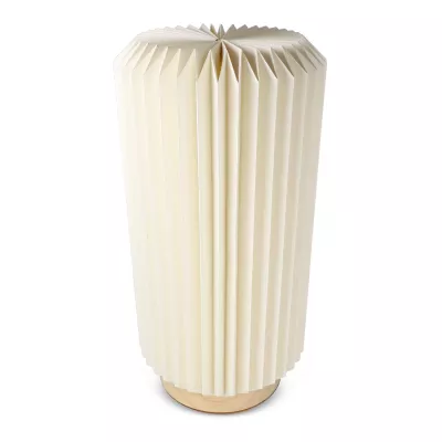 Składana papierowa lampa LED Coollux Aurora Tall na drewnianej podstawie, 32 cm - naturalny-t (LT40726-N0094)