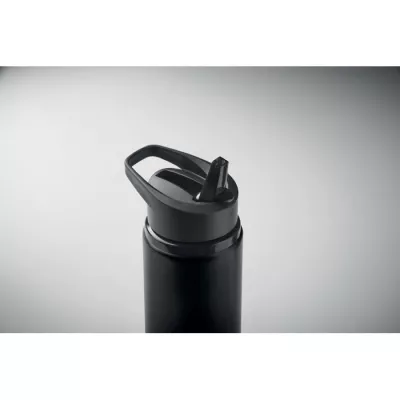 Butelka stalowa z recyklingu 500 ml ze słomką SPOT - Czarny (MO2500-03)