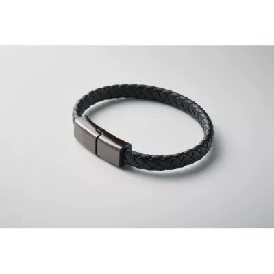 Bransoletka z kablem USB-C 60W FAULETI CHARGE - Czarny (MO2646-03)
