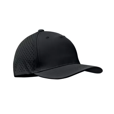 Czapka z daszkiem sportowa 5-panelowa 130 g/m² CAPO - Czarny (MO2543-03)
