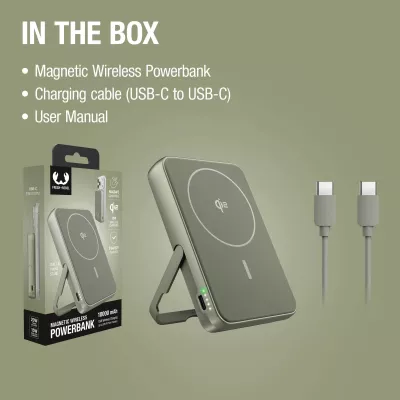 Fresh 'n Rebel Powerbank bezprzewodowy 10000 mAh kompatybilny z MagSafe - Dried Green (LT49745-N0049)