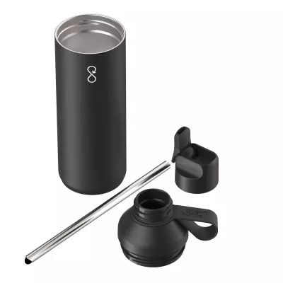 Bidon Ocean Bottle Peak GO 710 ml z recyklingowanej stali nierdzewnej - Obsidian Black (10094090)
