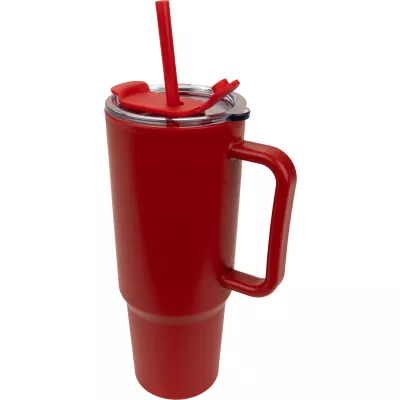 Kubek ze słomką XXL 1200 ml TEODORA - czerwony (8468605)