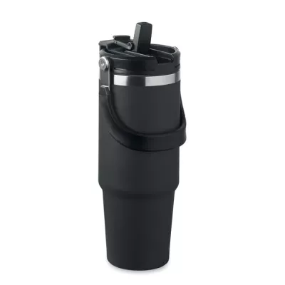 Kubek termiczny ze słomką ze stali 850 ml SUMA HAND - Czarny (MO2561-03)
