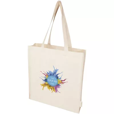 Odisha organiczna torba na zakupy z certyfikatem OCS o gramaturze 180 g/m² z pełnym dnem, 14 l  - Piasek pustyni (12078306)