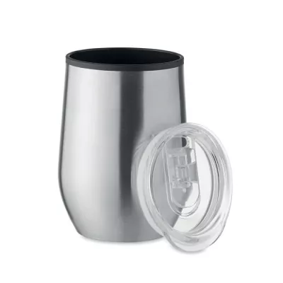 Kubek termiczny stalowy z pokrywką 350 ml CHIN CHAN - Srebrny Mat (MO6700-16)