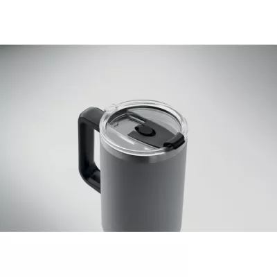 Kubek termiczny stalowy ze słomką 1200 ml SUMA - Szary (MO2327-07)