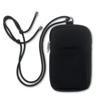 Torebka na telefon z recyklingu 280 g/m² MOBIBOLSA - Czarny (MO2519-03)