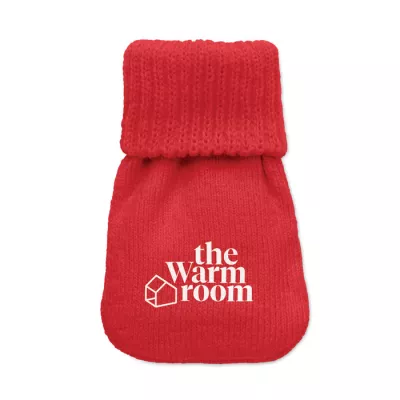 Ogrzewacz do rąk w dzianinowym pokrowcu WARMMUFF - Czerwony (MO2667-05)
