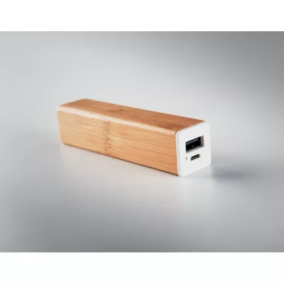 Powerbank w bambusowej obudowie 2200 mAh POWERBAM - Drewna (MO9673-40)