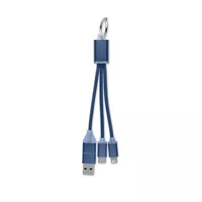 Kabel do ładowania 4 w 1 z brelokiem BLUE - Francuski Granat (MO2141-85)