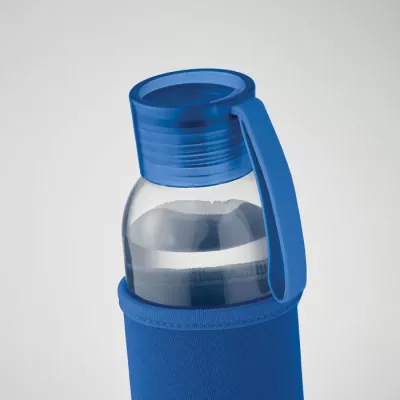 Butelka szklana z recyklingu 500 ml w etui EBOR - Niebieski (MO2089-37)