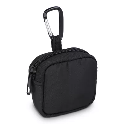 Nylonowe etui na słuchawki 6,5 x 6 cm - czarny (LT95323-N0002)