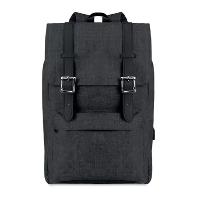 Plecak na laptopa 15" z klapą magnetyczną RIGA - Czarny (MO9439-03)