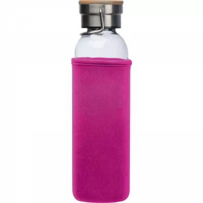 Butelka szklana z pokrowcem 600 ml RAMONA - różowy (6318111)