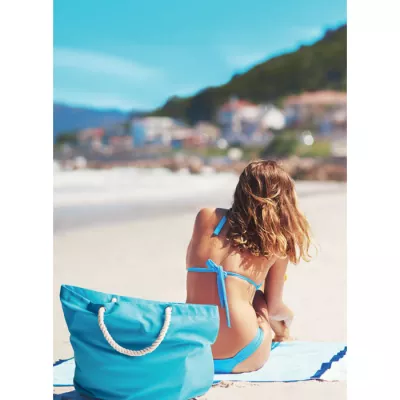 Torba plażowa bawełniana 220 g/m² MENORCA - Turkusowy (MO9813-12)