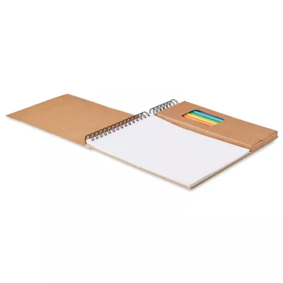 Blok do kolorowania z 8 kredkami COLOPAD - Bezowy (MO8769-13)