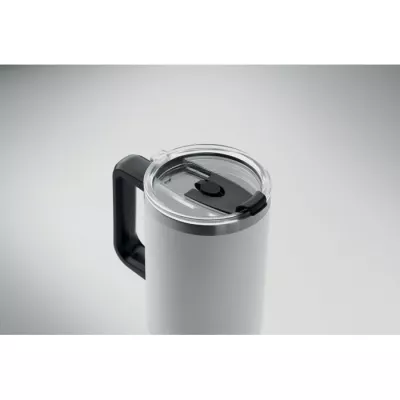Kubek termiczny stalowy ze słomką 1200 ml SUMA - Bialy (MO2327-06)