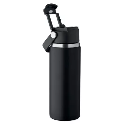 Butelka termiczna ze słomką 500 ml SUMA GRIP - Czarny (MO2775-03)