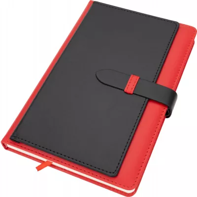 Notatnik A5 w linie z wizytownikiem MARTIN - czerwony (2008805)