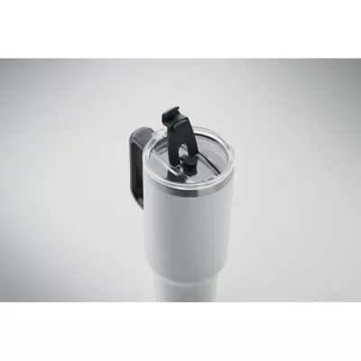 Kubek termiczny stalowy ze słomką 1200 ml SUMA - Bialy (MO2327-06)