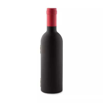 Zestaw do wina w etui w kształcie butelki SETTIE - Czarny (MO8999-03)