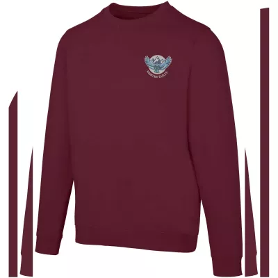 Jasper organiczna bluza unisex z recyklingu o gramaturze 280 g/m² z okrągłym dekoltem i certyfikatem OCS - Głęboki bordowy (39561-DPBURGUN)