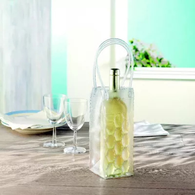Torba chłodząca na butelkę z PVC BACOOL - Przezroczysty (MO7760-22)