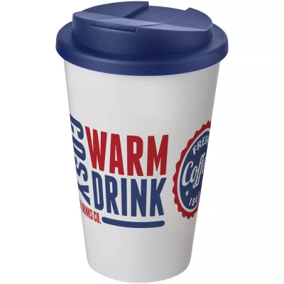 Americano® 350 ml tumbler with spill-proof lid - Biały-Niebieski (21069501)