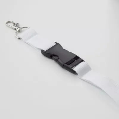 Smycz szeroka 25 mm z karabińczykiem WIDE LANY - Bialy (MO9661-06)