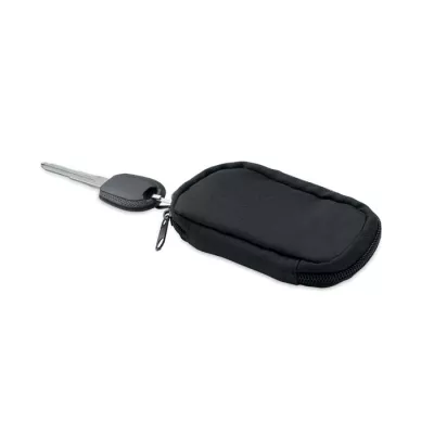 Etui na klucze z RPET zapinane na zamek ROVER - Czarny (MO2822-03)