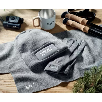 Czapka zimowa unisex z dzianiny RPET CAPNIT - Kamienny Szary (MO2359-15)