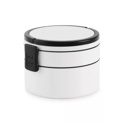 Lunchbox okrągły dwupoziomowy z PP 950 ml ENSALA - Bialy (MO2902-06)
