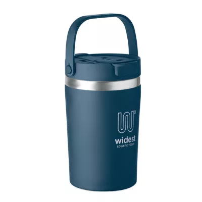 Kubek termiczny ze słomką i paskiem 350 ml COZYCUP - Francuski Granat (MO2922-85)