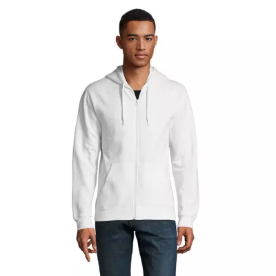 Bluza unisex z kapturem rozpinana 260 g/m² Sol's STONE - Bialy (S01714-WH)