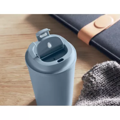 Kubek dwuścienny z PLA 350 ml BEIBAKU - Petrol (MO2310-20)