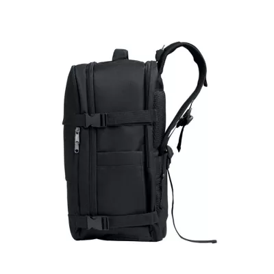 Plecak kabinowy z RPET na laptop 15" FLYHIGH - Czarny (MO2784-03)