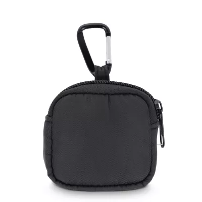 Nylonowe etui na słuchawki 6,5 x 6 cm - czarny (LT95323-N0002)