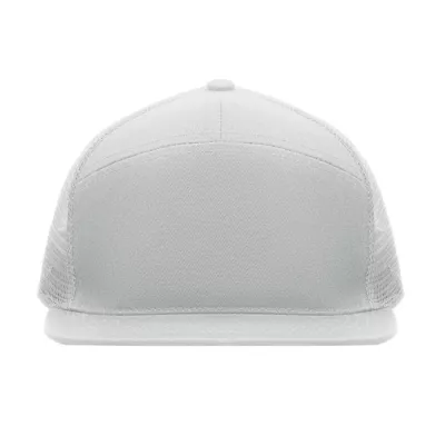 Czapka z płaskim daszkiem 7-panelowa BEAD - Bialy (MO2866-06)