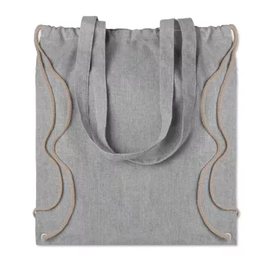 Torba ze sznurkiem z recyklingu 140 g/m² MOIRA DUO - Szary (MO9603-07)