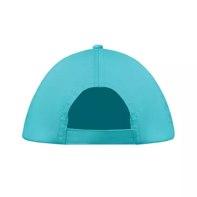 Czapka z daszkiem 5-panelowa z bawełny 160 g/m² BUZZ - Turkusowy (MO1447-12)